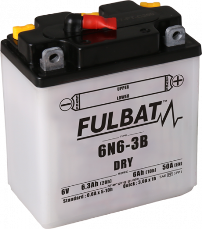 Standarta akumulators (ar skābes ampulām) FULBAT 6N6-3B Acid pack included