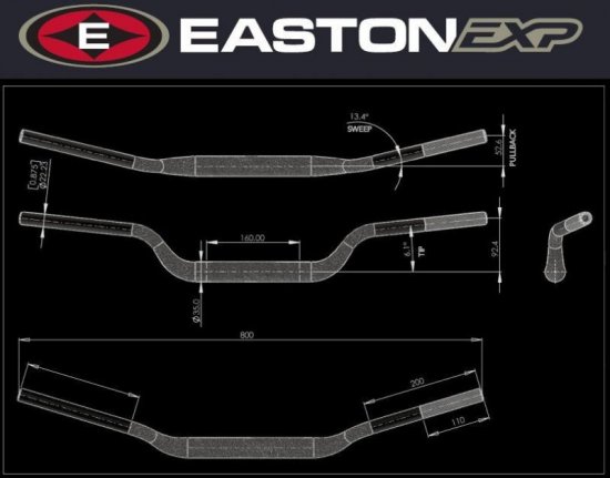 Stūre EASTON EXP EXP priekš YAMAHA WR 250 X (2008-2009)