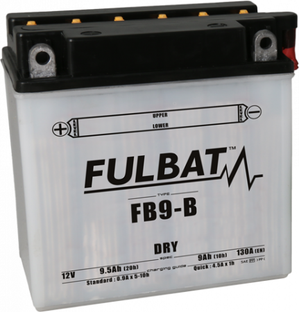 Standarta akumulators (ar skābes ampulām) FULBAT FB9-B  (YB9-B) Acid pack included