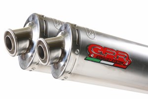 Dual bolt-on silencer GPR INOX OVAL Brushed Stainless steel including removable db killers