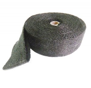 Fiberglass exhaust wrap MOTION STUFF (1x50mm, 15m) melns/pelēks