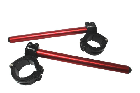 Adjustable clip-ons ACCOSSATO inclination from 6Â° to 10Â° with inner ring, red