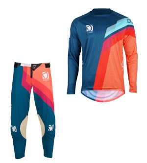 Set of MX pants and MX jersey YOKO VIILEE blue/orange; blue/orange/blue 28 (S)